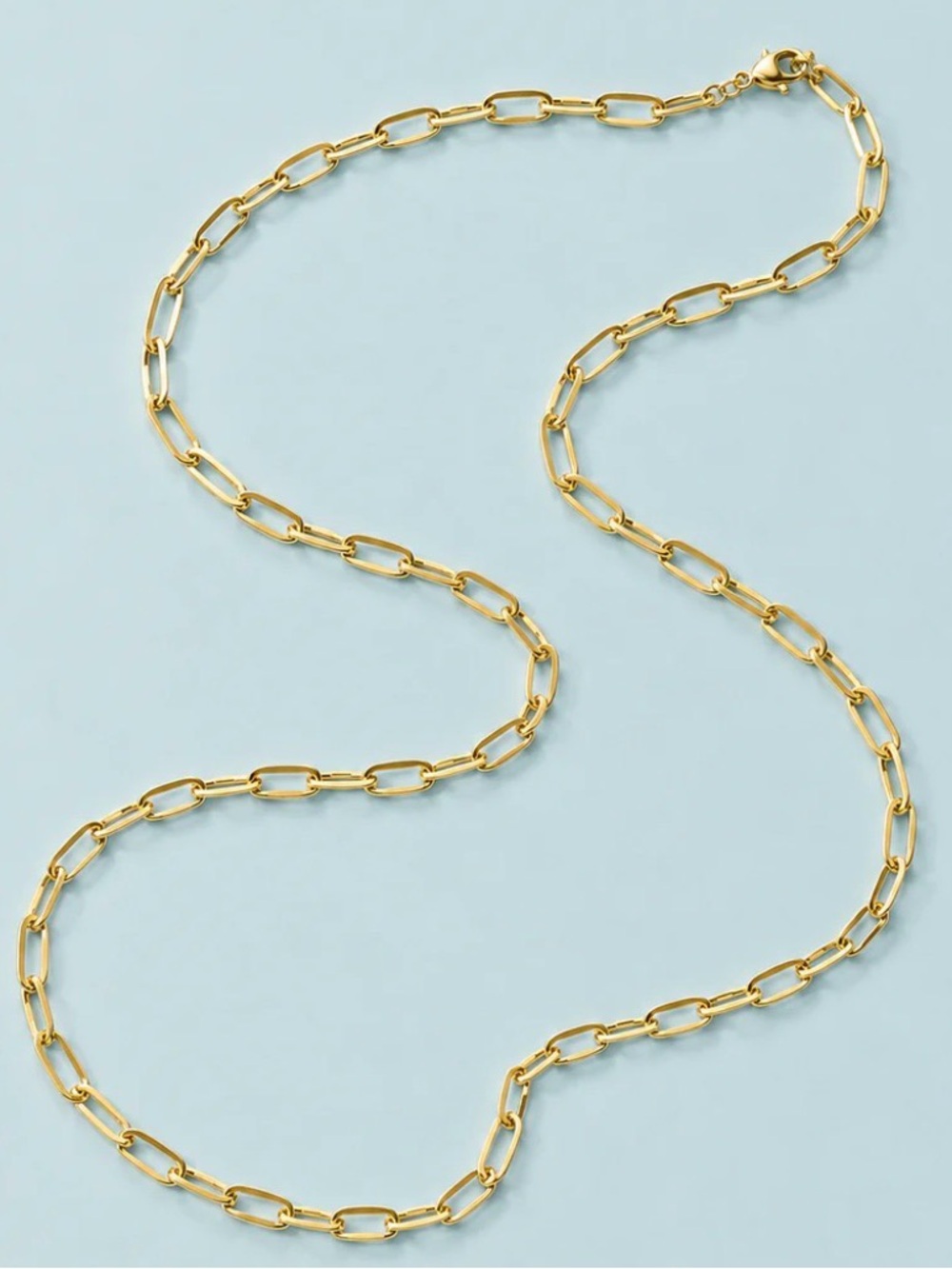 D. Louise Gold Paperclip Chain Necklace